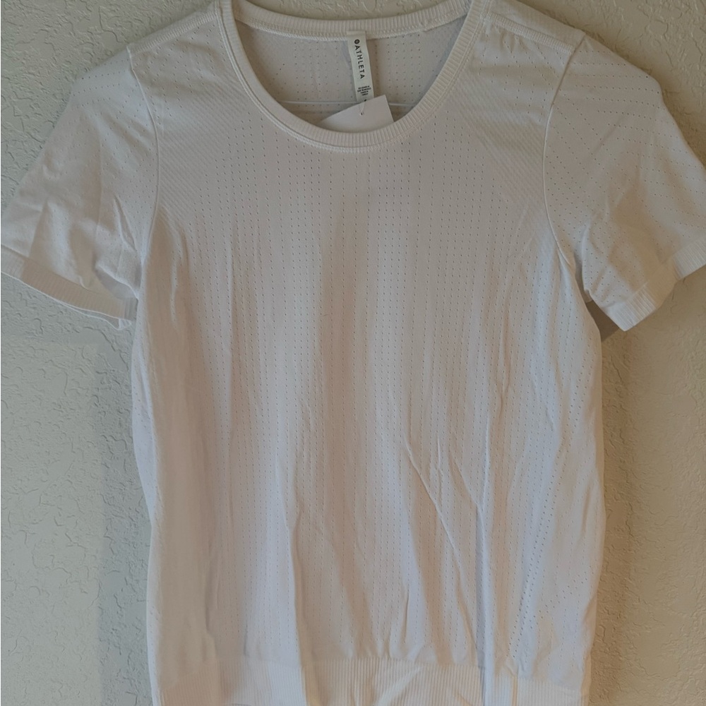 Athleta White Perforated Top